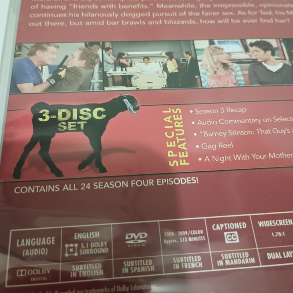 How I Met Your Mother Dvd Complete Season 4 New Factory Sealed 3 Disc Set - Picture 9 of 14